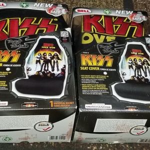 KISS ✨ LOVE GUN ✨BELL BUCKET SEAT COVERS!  2 total covers you will get New!!!!!